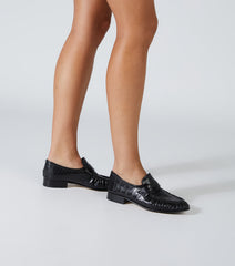 Gatsby Black Anguille Flats - Tony Bianco On Sale