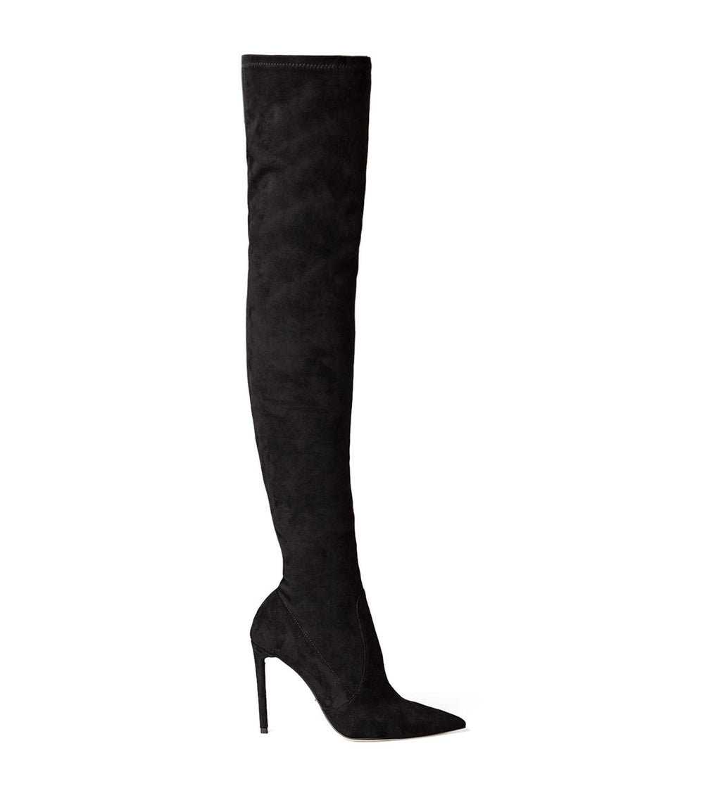 Avah Black Stretch Suede Long Boots - Tony Bianco For Sale
