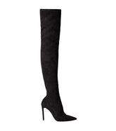 Avah Black Stretch Suede Long Boots - Tony Bianco For Sale