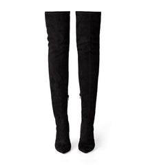Avah Black Stretch Suede Long Boots - Tony Bianco For Sale