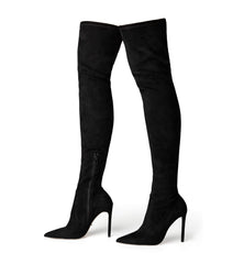 Avah Black Stretch Suede Long Boots - Tony Bianco For Sale