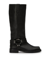 Biker Black Wax Calf Boots - Tony Bianco Outlet