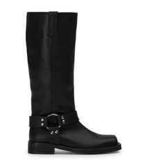 Biker Black Wax Calf Boots - Tony Bianco Outlet