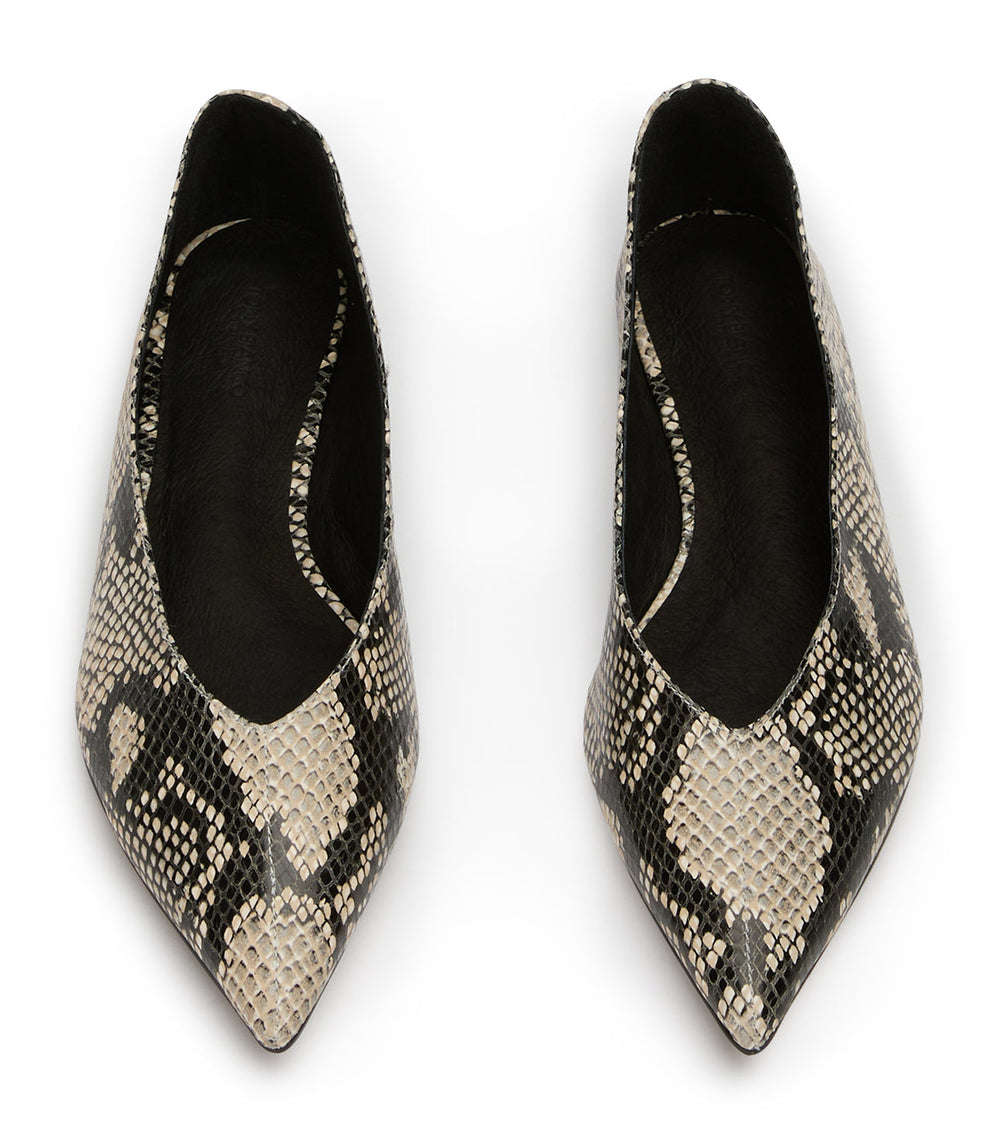Joop Ecru Snake Flats - Tony Bianco Discount