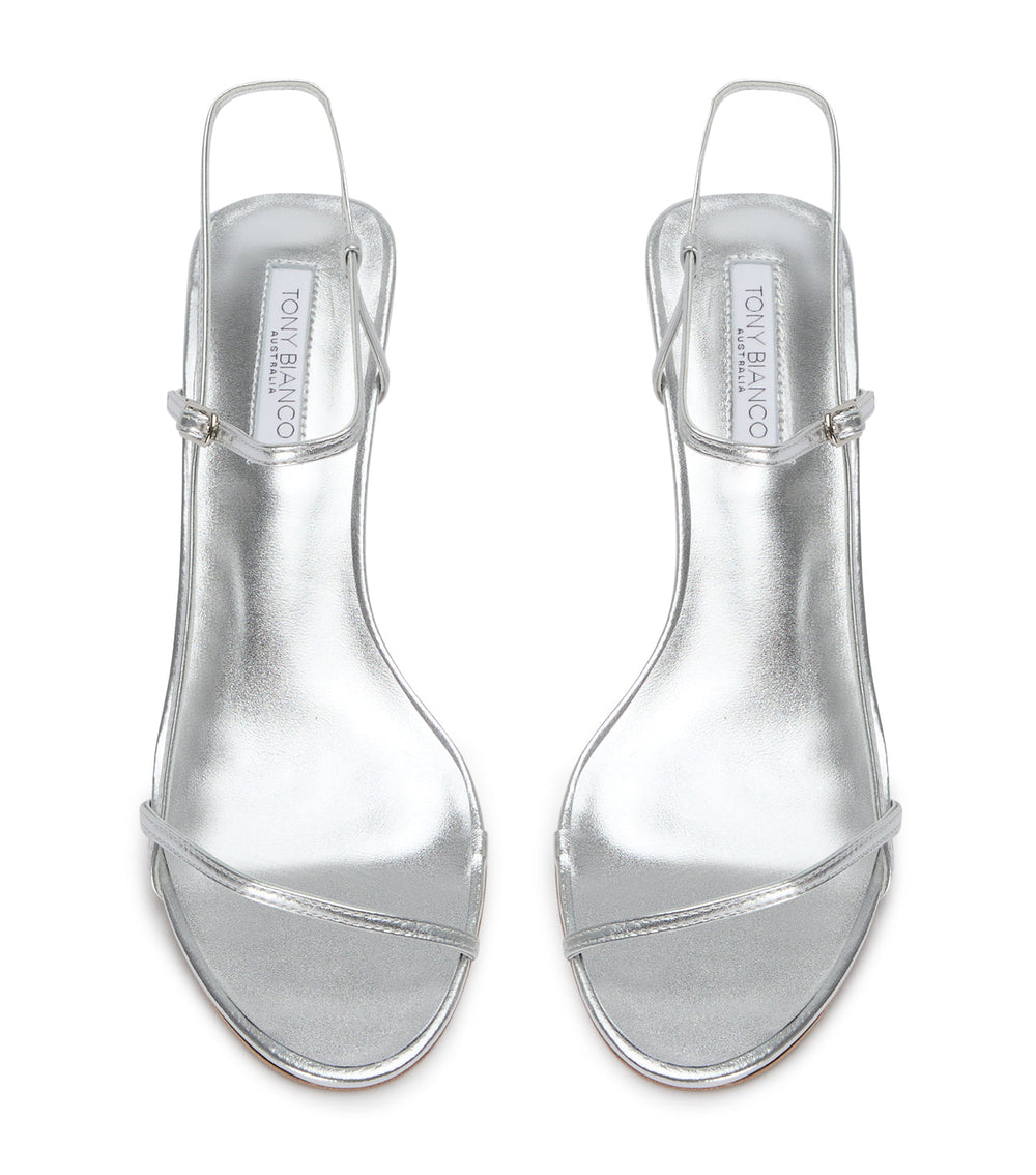 Caprice Silver Nappa Metallic Heels - Tony Bianco Discount