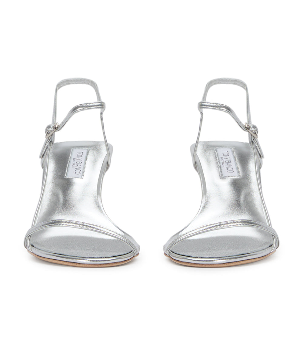 Caprice Silver Nappa Metallic Heels - Tony Bianco Discount