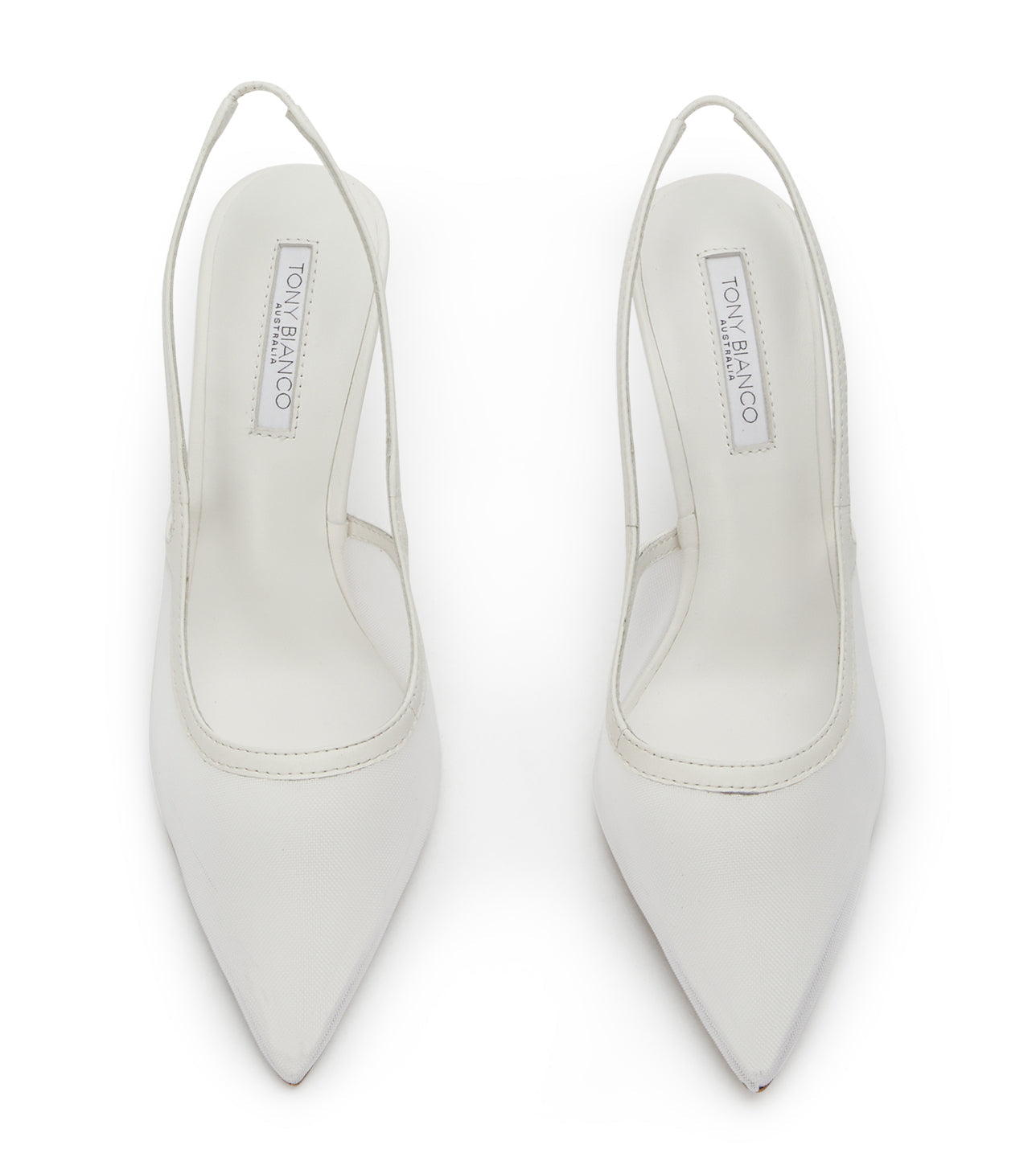 Glide White Nylon Heels - Tony Bianco Outlet