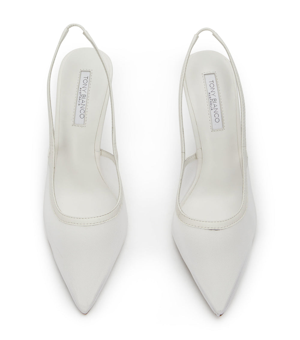 Glide White Nylon Heels - Tony Bianco Outlet