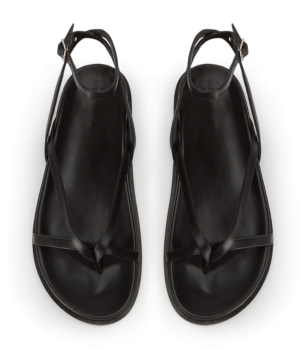 Lucie Black Nappa Sandals - Tony Bianco US