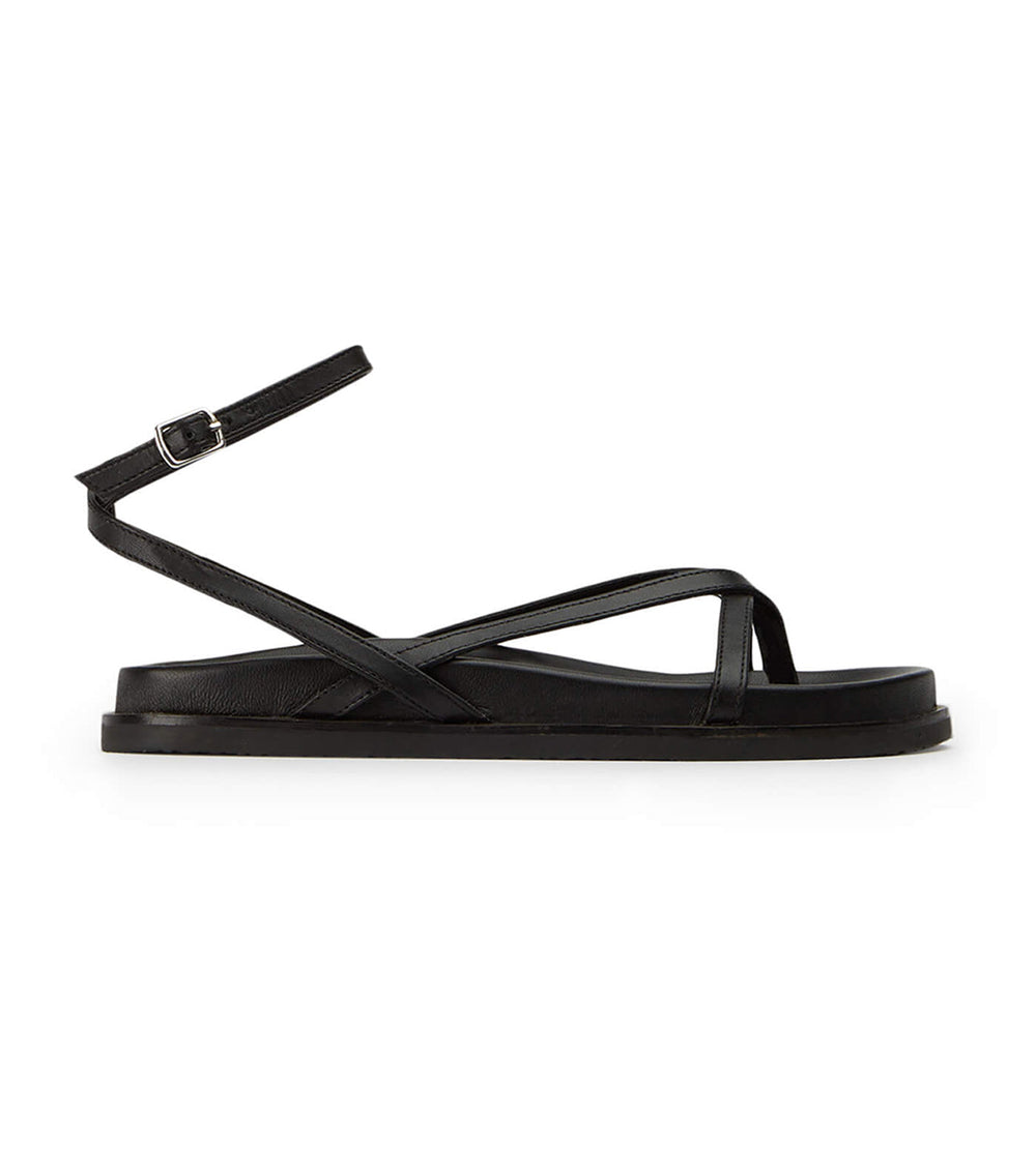 Lucie Black Nappa Sandals - Tony Bianco US