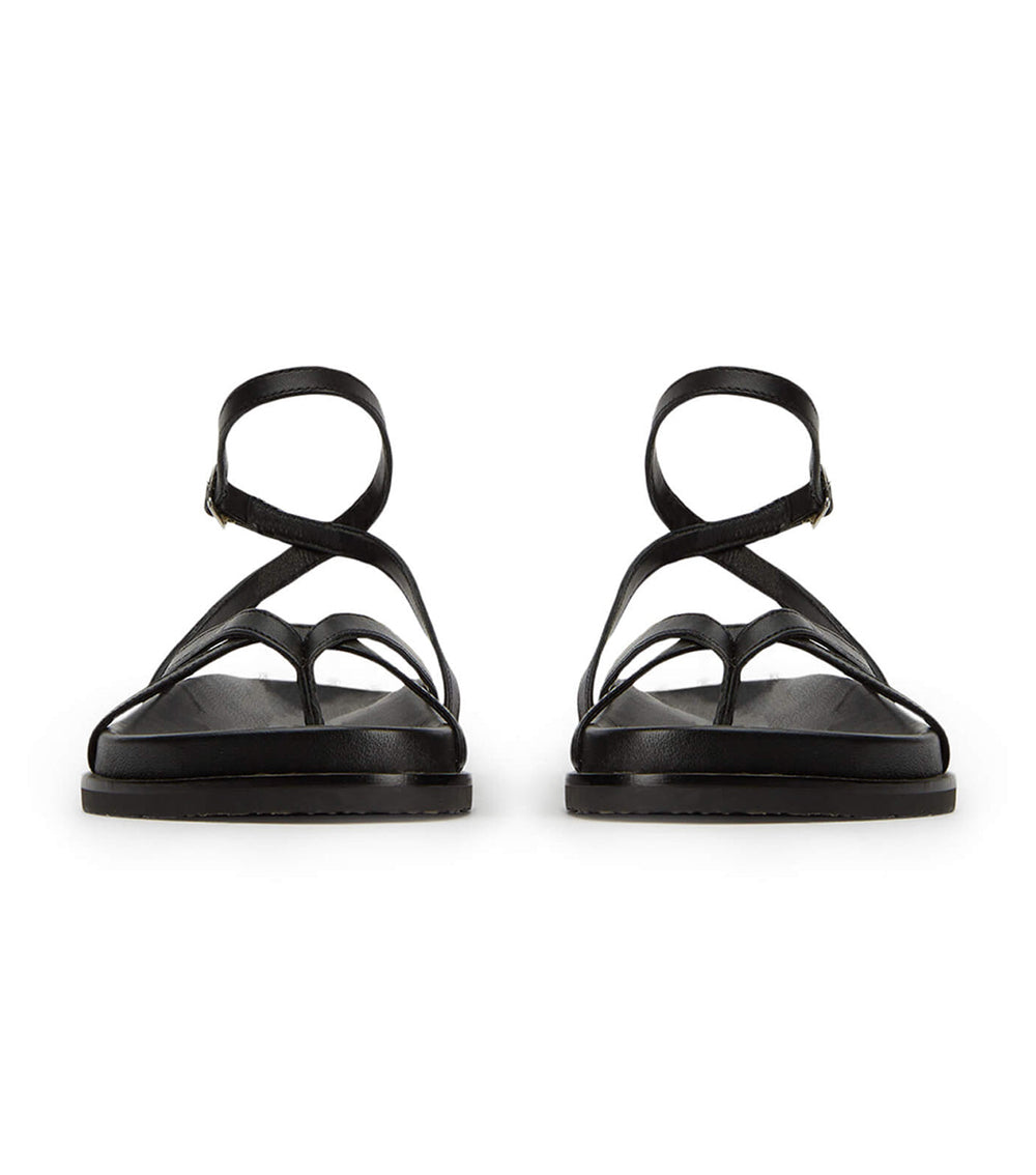 Lucie Black Nappa Sandals - Tony Bianco US