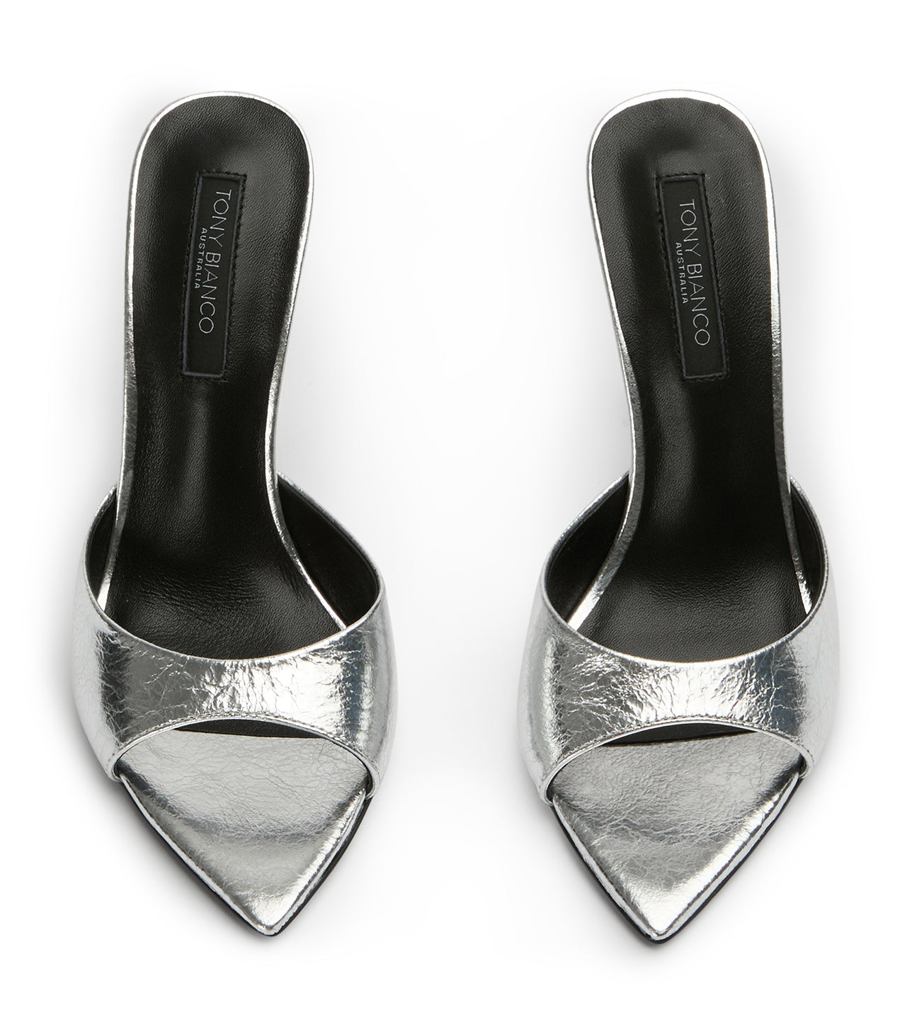 Malibu Silver Vintage Metal Heels - Tony Bianco US
