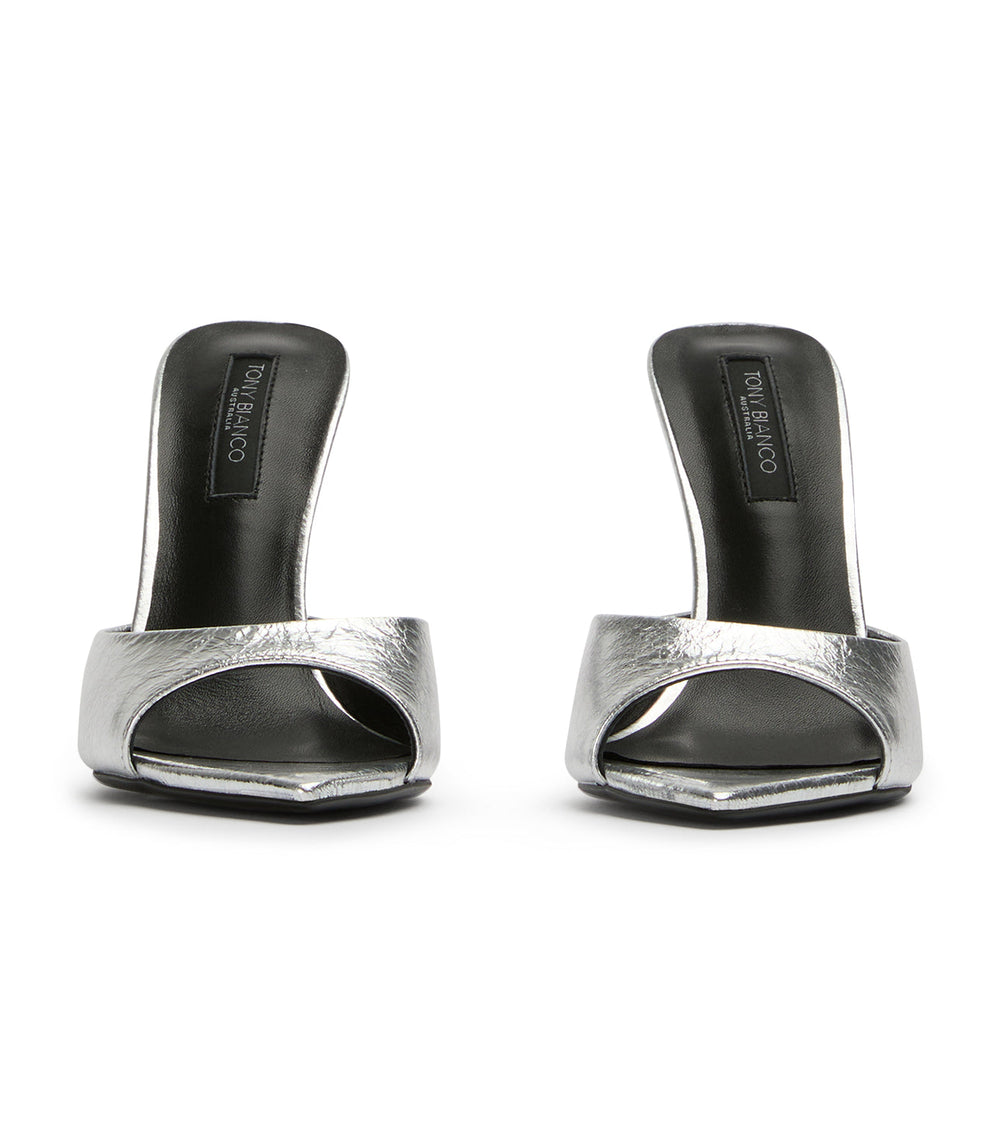 Malibu Silver Vintage Metal Heels - Tony Bianco US