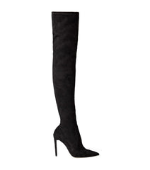 Avah Black Stretch Suede Long Boots - Tony Bianco For Sale