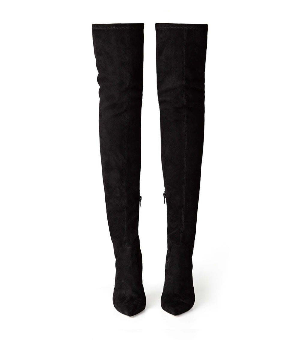 Avah Black Stretch Suede Long Boots - Tony Bianco For Sale