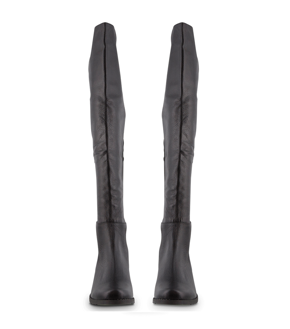 Panache Black Luxe/Black Micro Stretch Long Boots - Tony Bianco US