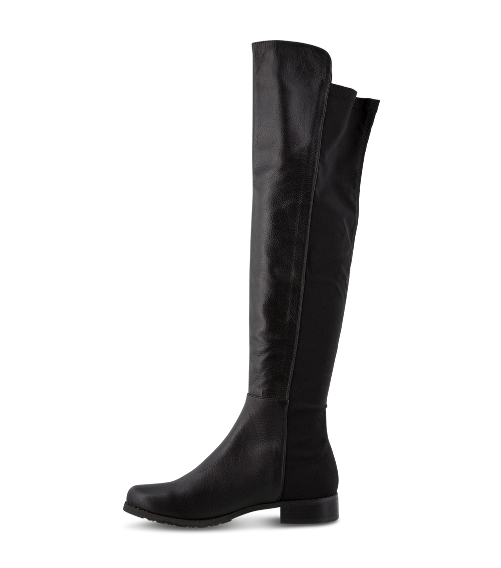 Panache Black Luxe/Black Micro Stretch Long Boots - Tony Bianco US