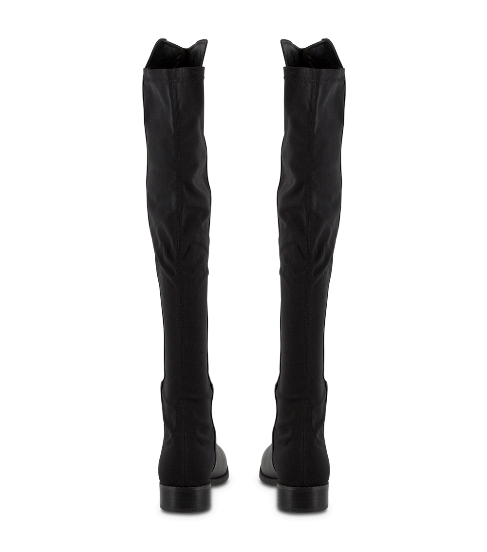 Panache Black Luxe/Black Micro Stretch Long Boots - Tony Bianco US