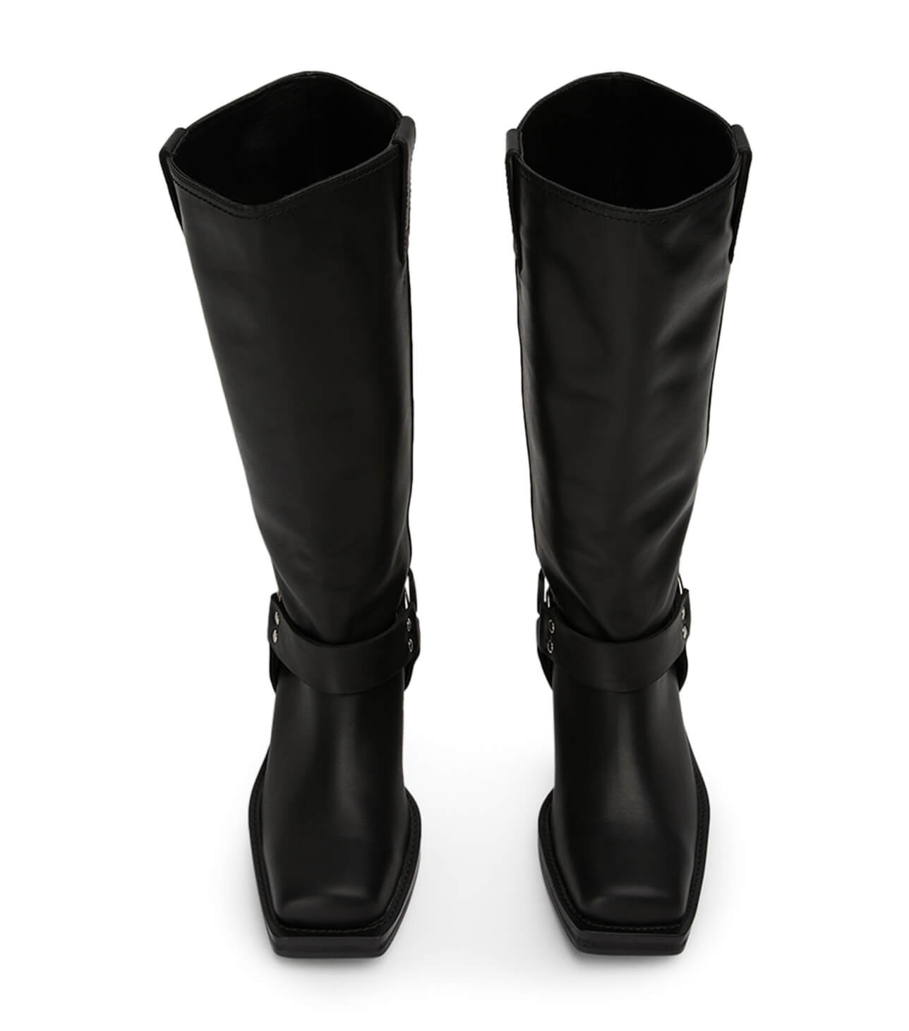 Biker Black Wax Calf Boots - Tony Bianco Outlet