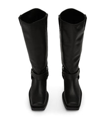 Biker Black Wax Calf Boots - Tony Bianco Outlet