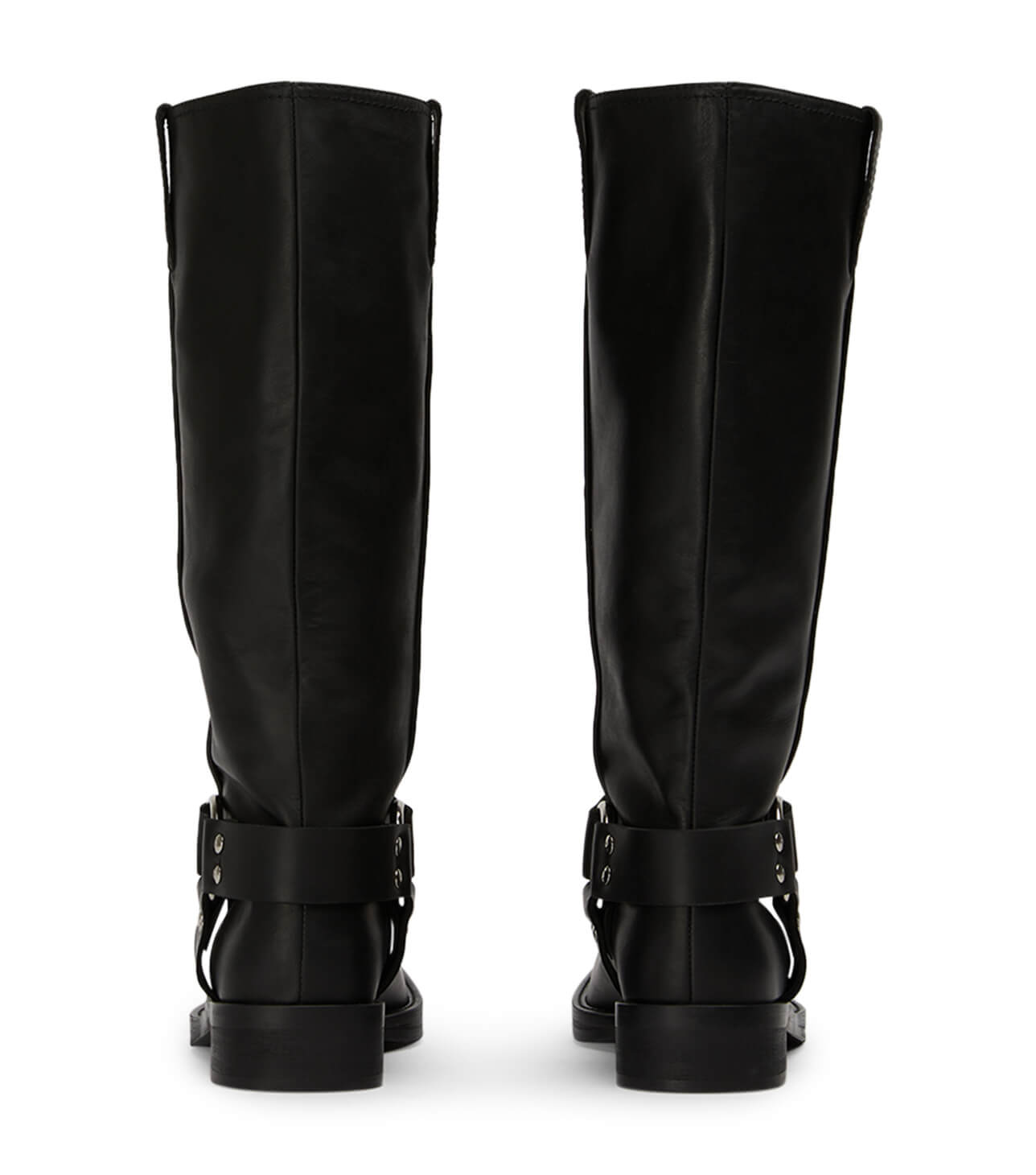 Biker Black Wax Calf Boots - Tony Bianco Outlet