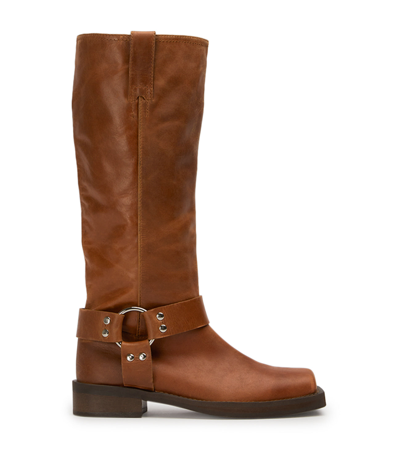 Biker Cognac Calf Boots - Tony Bianco US