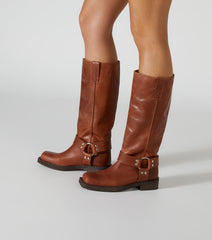 Biker Cognac Calf Boots - Tony Bianco US