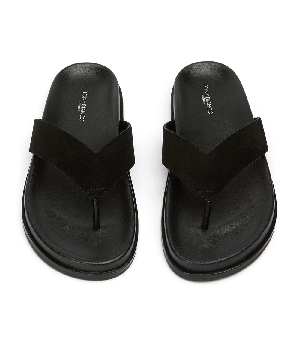 Loop Black Suede Sandals - Tony Bianco Outlet