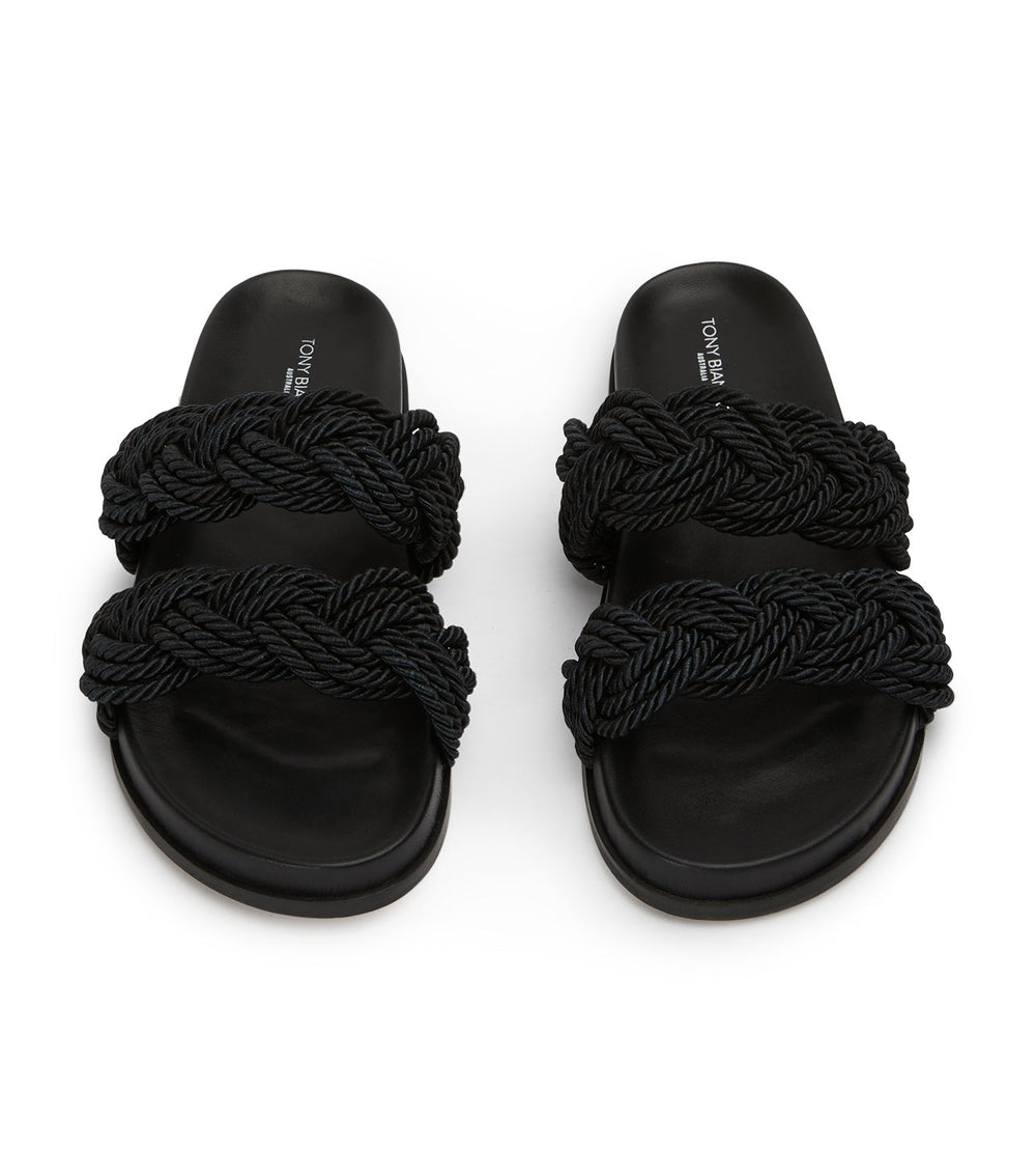 Lucky Black Rope Sandals - Tony Bianco Online Shop