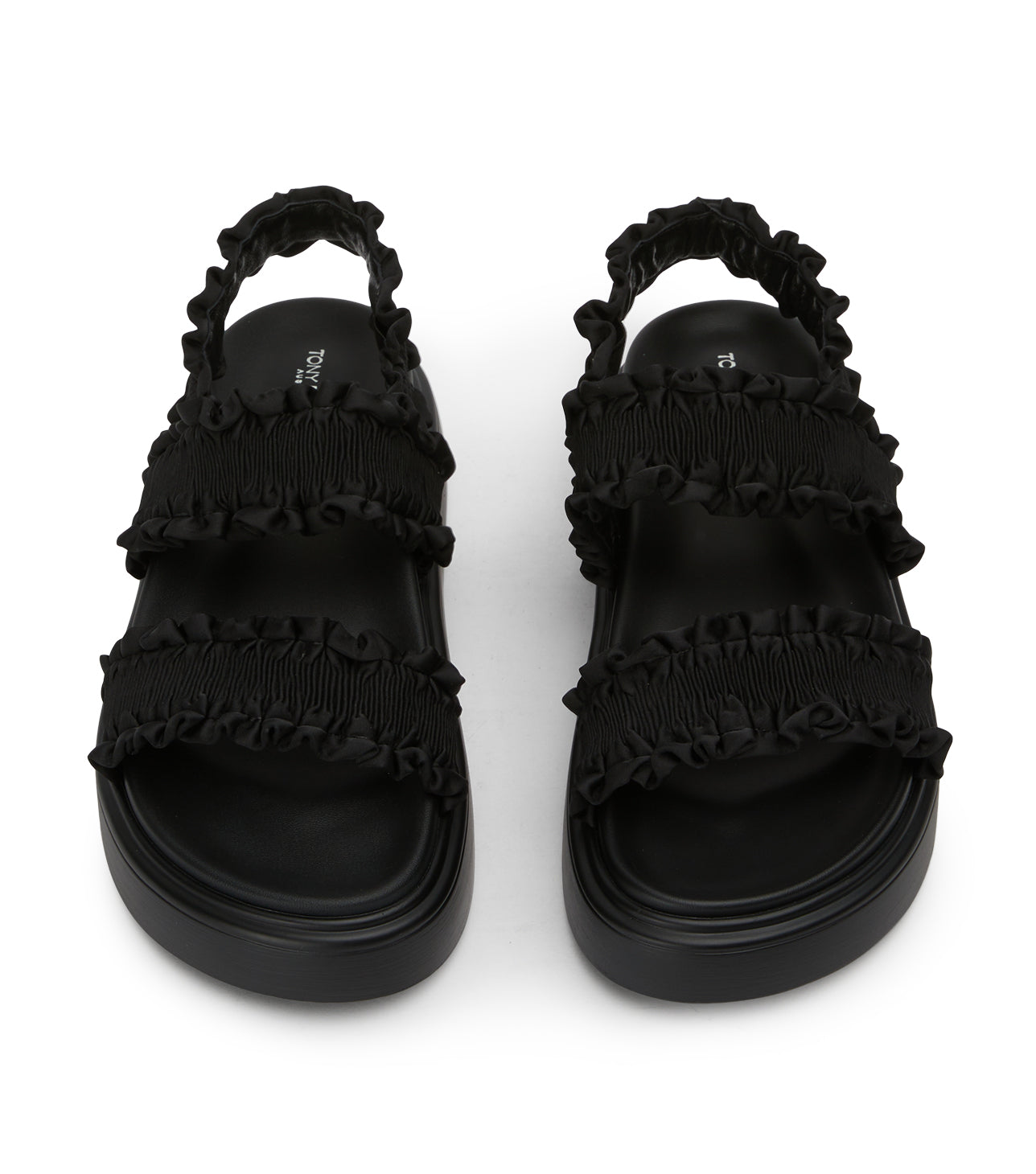 Jerry Black Ruffle Sandals - Tony Bianco On Sale