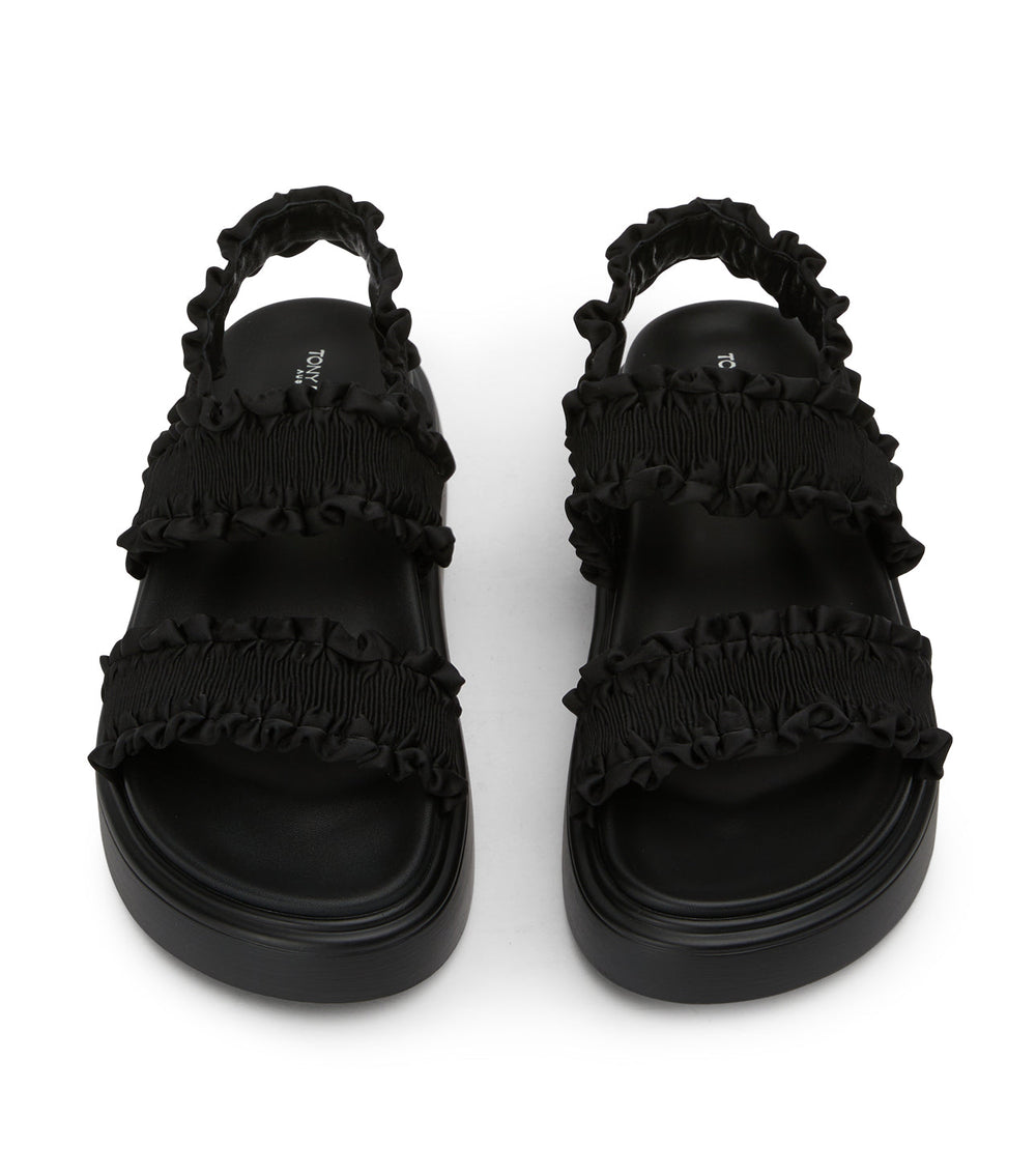 Jerry Black Ruffle Sandals - Tony Bianco On Sale