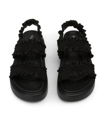 Jerry Black Ruffle Sandals - Tony Bianco On Sale