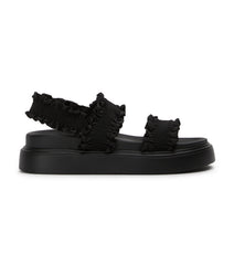 Jerry Black Ruffle Sandals - Tony Bianco On Sale