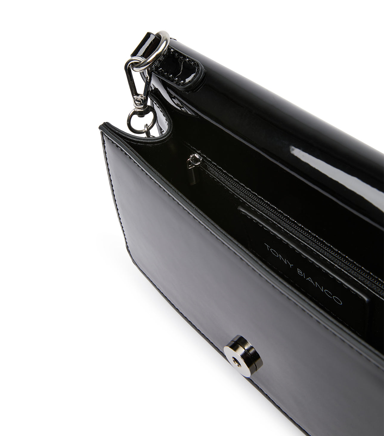 Mags Black Patent Shoulder Bag - Tony Bianco On Sale