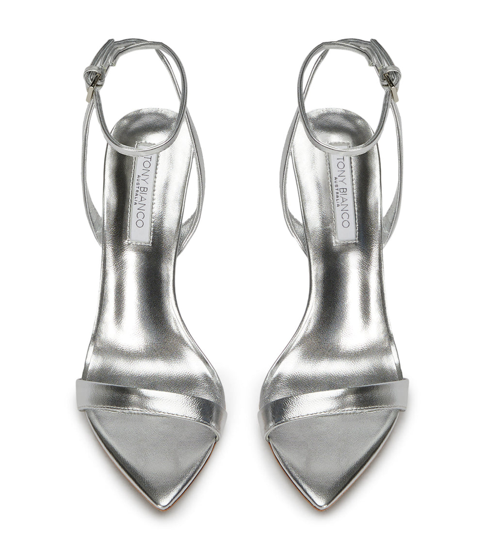 Milos Silver Nappa Metallic Heels - Tony Bianco On Sale