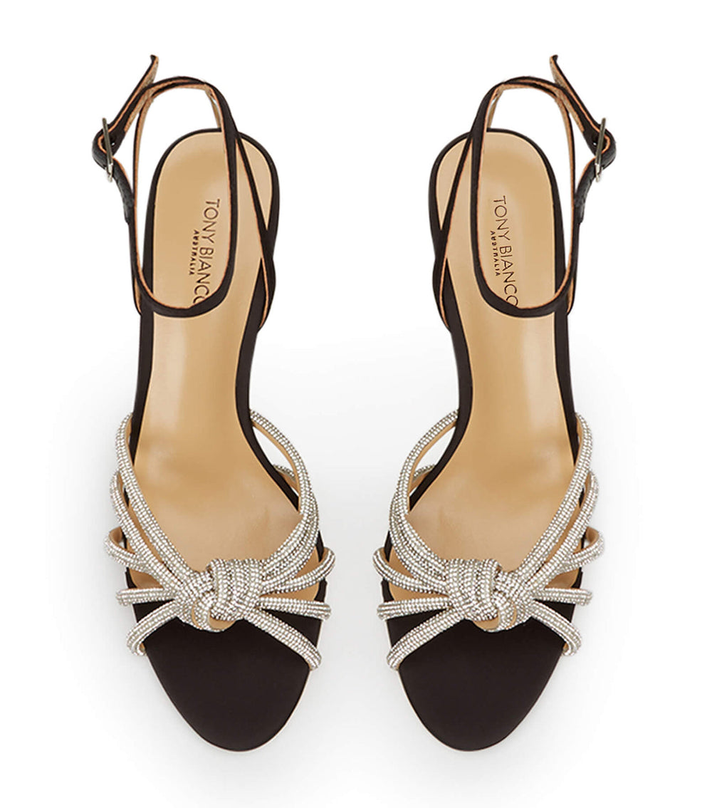Helena Black Satin Heels - Tony Bianco Online Shop