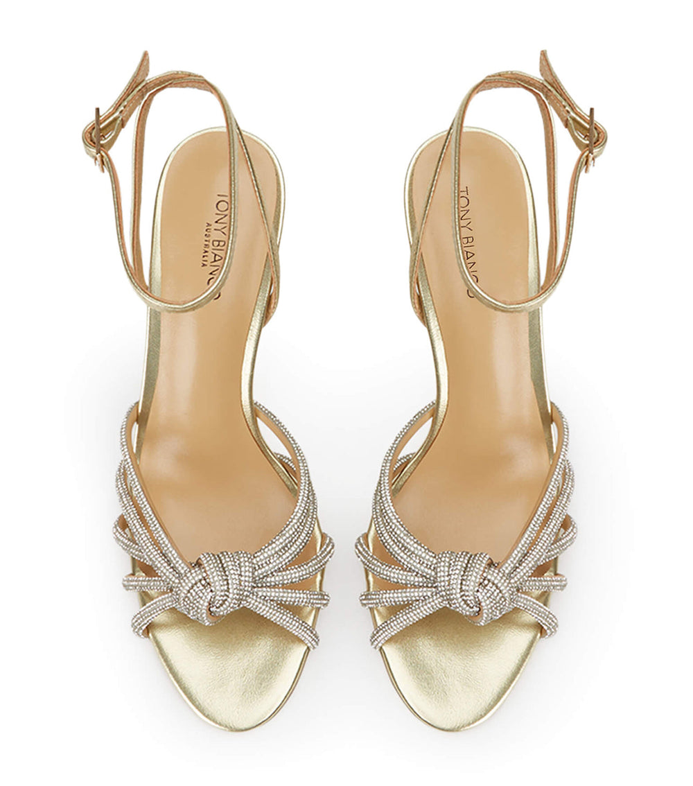 Helena Gold Nappa Metallic Heels - Tony Bianco US
