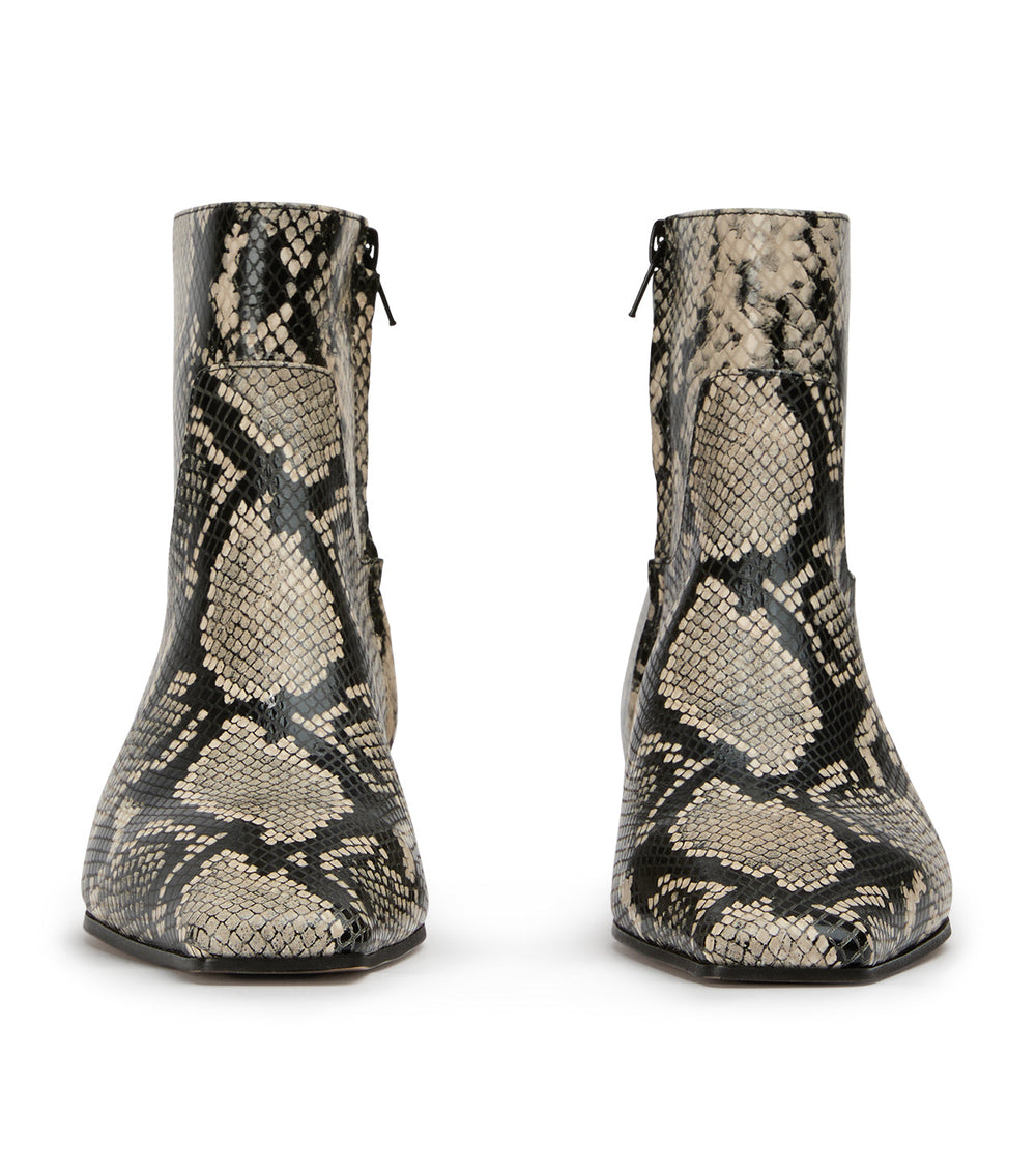 Rupert Ecru Snake Ankle Boots - Tony Bianco On Sale