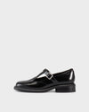 Black, Polished Leather