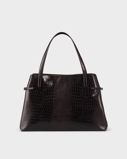 Brown, Embossed Leather